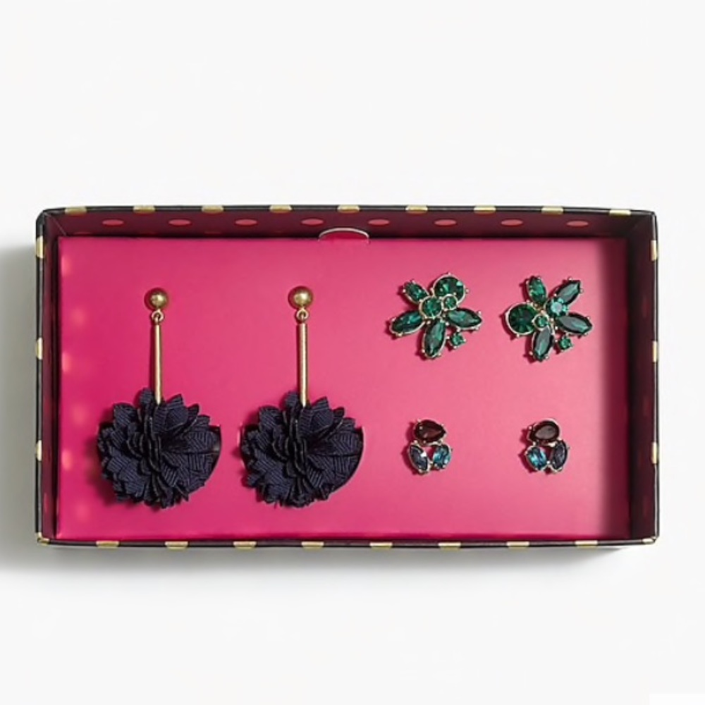 J. Crew Blossom Drop Earrings Set